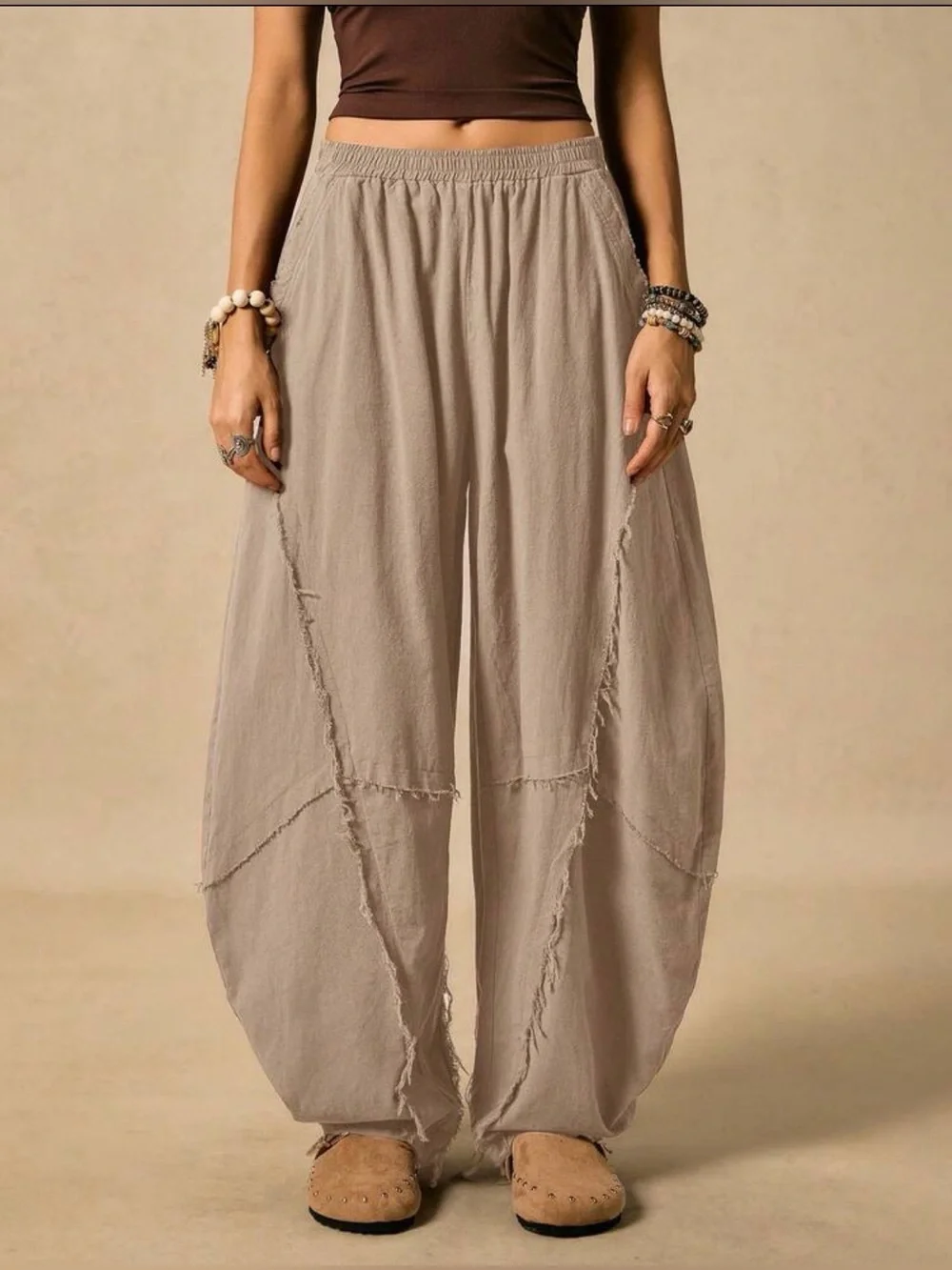 Boutique Barrel Frayed Hem Pant, Various Sizes NWT - Picture 2 of 3